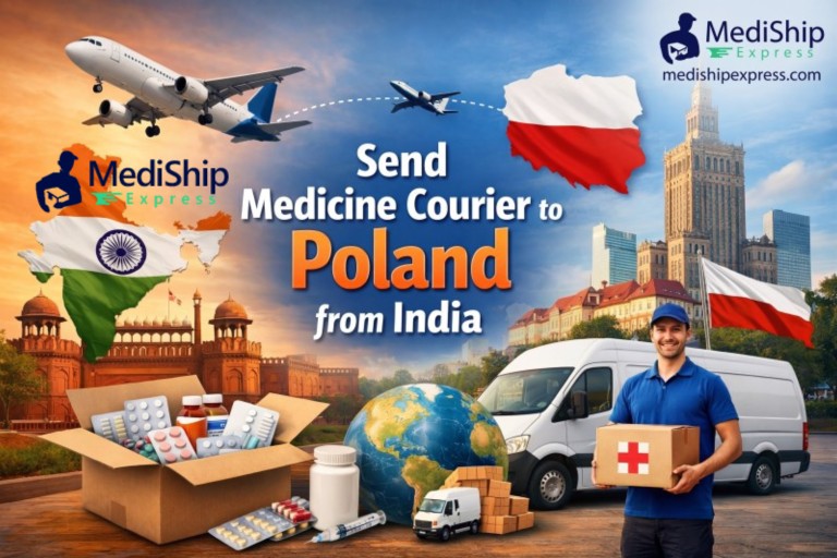 Send Medicine Courier to Poland from India  | Up to 50% Off